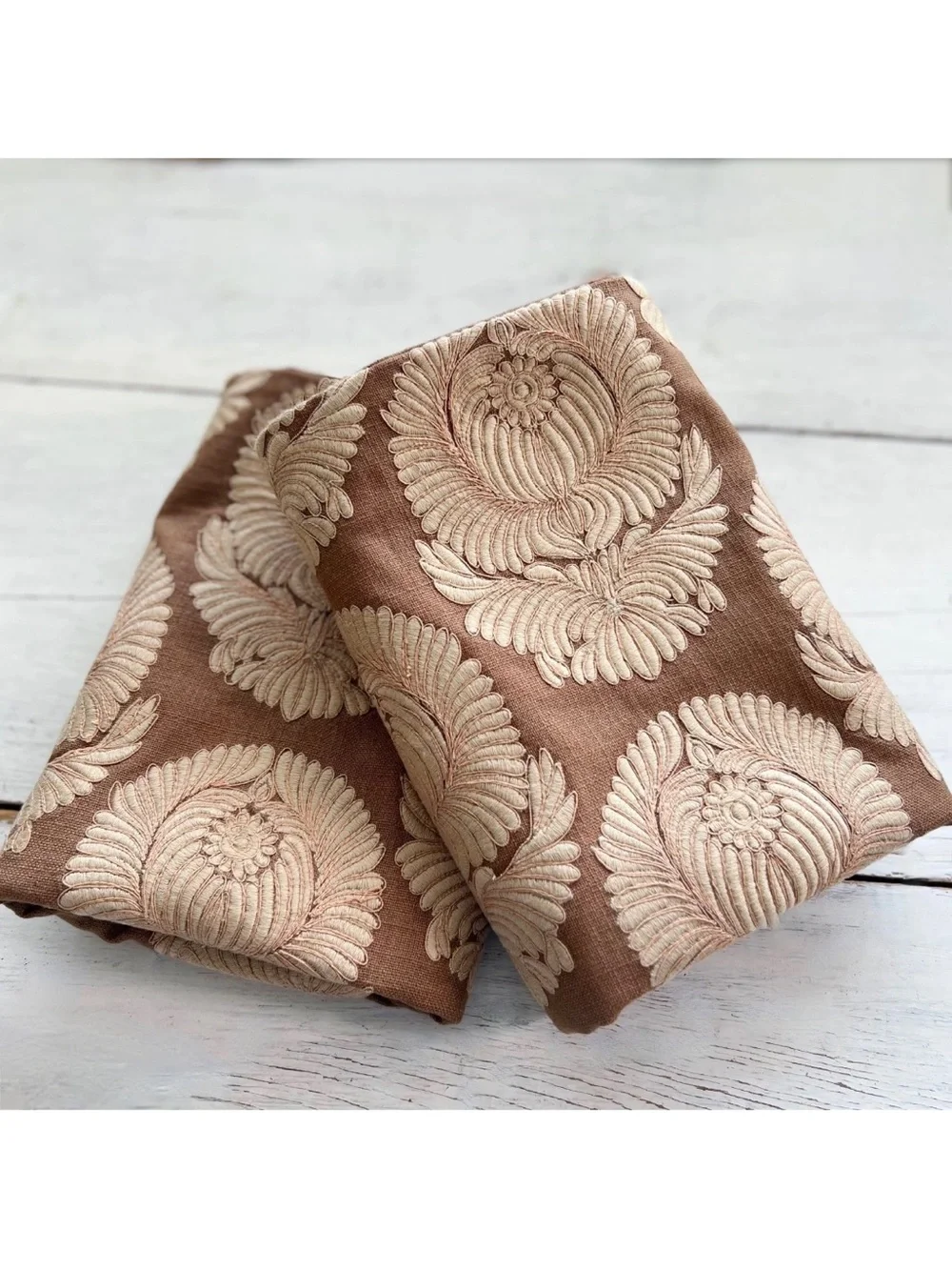 2 POTTERY BARN Brocade Embroidered SABYASACHI Brown 20